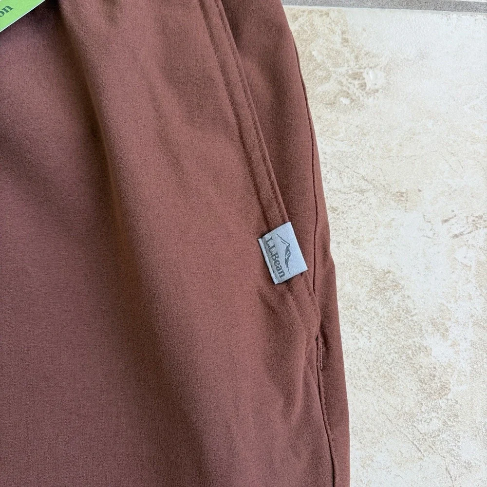 LL Bean Pants Mens Large Brown Multisport Performance Stretchy Baggy 30" NWT - Picture 3 of 14